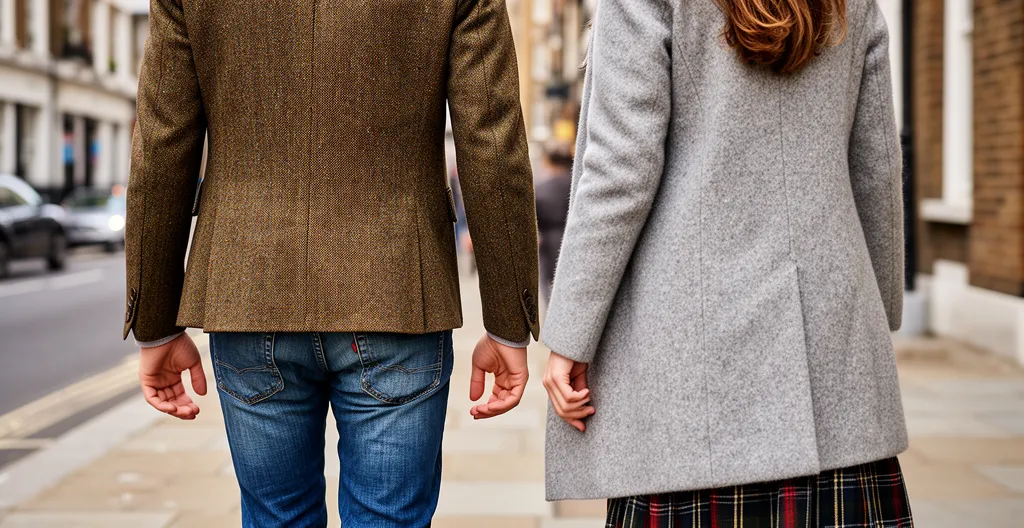 Étudiants en immersion anglais discutant dans une rue typique de Londres