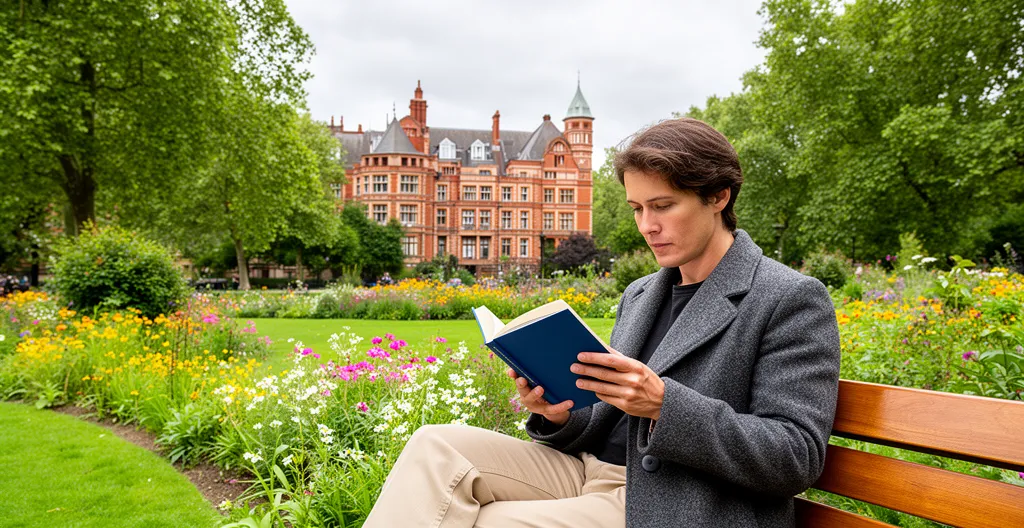 Vue sur Russell Square à Londres avec étudiant en séjour linguistique